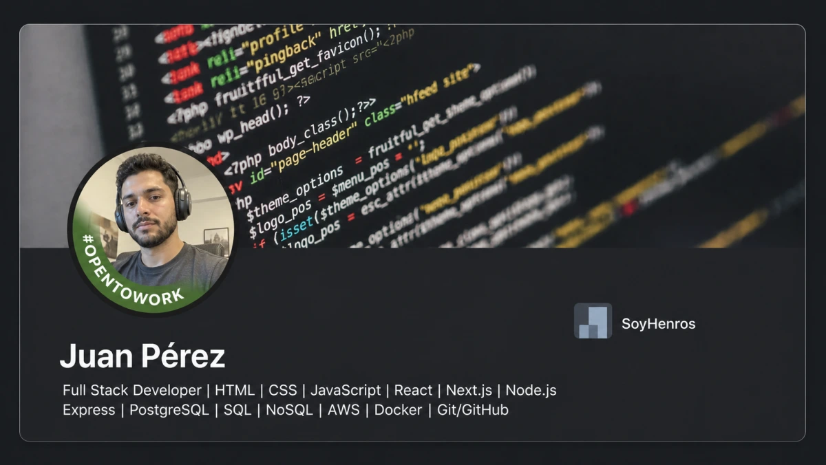 Ejemplo ilustrativo de un perfil Full Stack generico y poco diferenciado